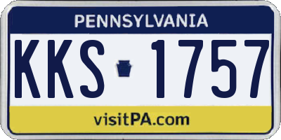 PA license plate KKS1757