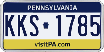 PA license plate KKS1785