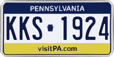 PA license plate KKS1924