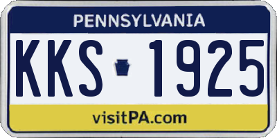 PA license plate KKS1925