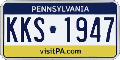PA license plate KKS1947