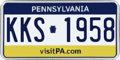 PA license plate KKS1958