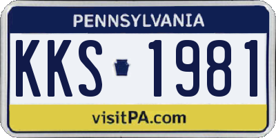 PA license plate KKS1981