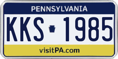 PA license plate KKS1985