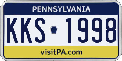 PA license plate KKS1998