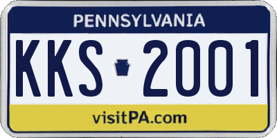 PA license plate KKS2001