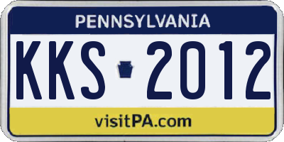 PA license plate KKS2012