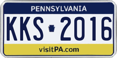 PA license plate KKS2016