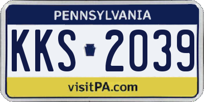 PA license plate KKS2039