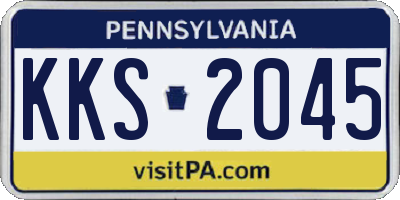 PA license plate KKS2045