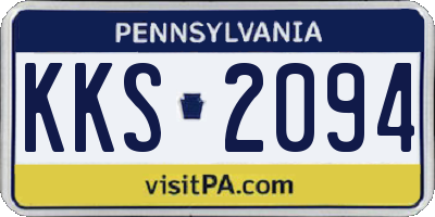 PA license plate KKS2094