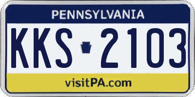 PA license plate KKS2103