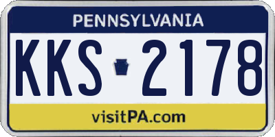 PA license plate KKS2178