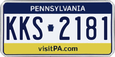 PA license plate KKS2181
