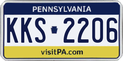 PA license plate KKS2206