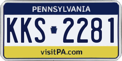 PA license plate KKS2281