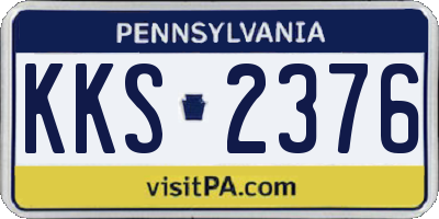 PA license plate KKS2376