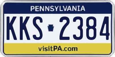 PA license plate KKS2384