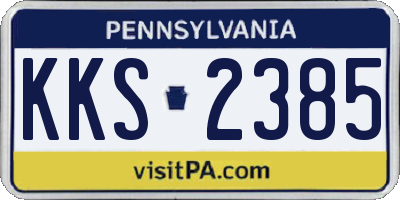 PA license plate KKS2385