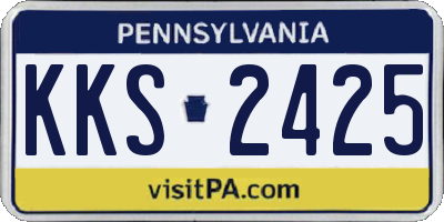 PA license plate KKS2425