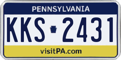 PA license plate KKS2431