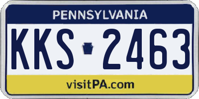PA license plate KKS2463