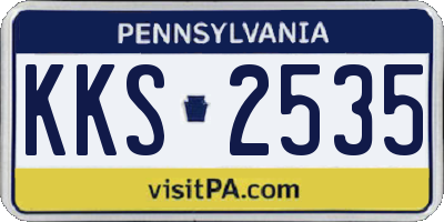PA license plate KKS2535