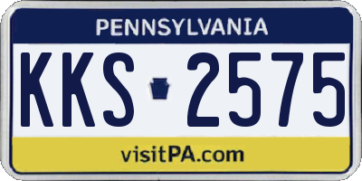 PA license plate KKS2575
