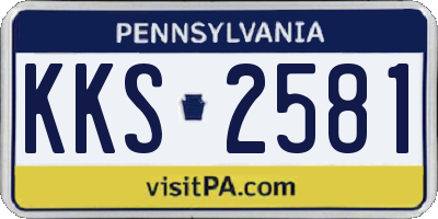 PA license plate KKS2581
