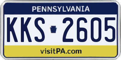 PA license plate KKS2605