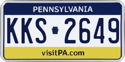 PA license plate KKS2649