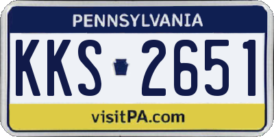 PA license plate KKS2651