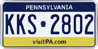 PA license plate KKS2802