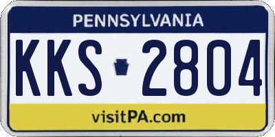 PA license plate KKS2804