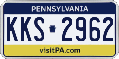 PA license plate KKS2962