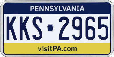 PA license plate KKS2965