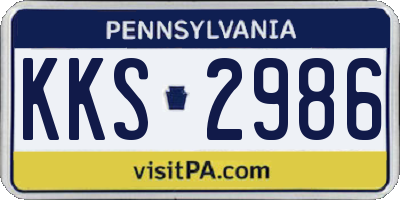 PA license plate KKS2986