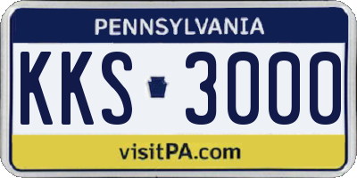 PA license plate KKS3000