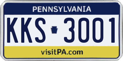 PA license plate KKS3001
