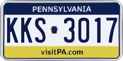 PA license plate KKS3017