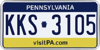 PA license plate KKS3105