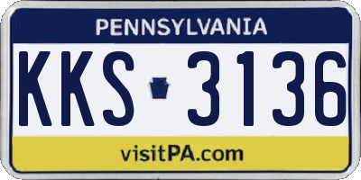 PA license plate KKS3136