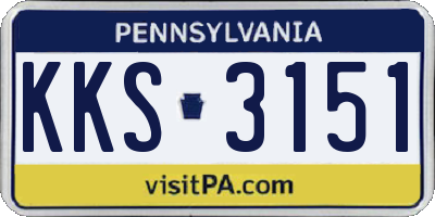 PA license plate KKS3151