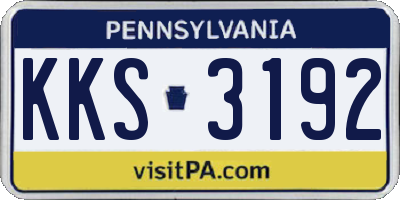 PA license plate KKS3192