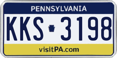 PA license plate KKS3198