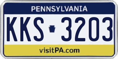 PA license plate KKS3203