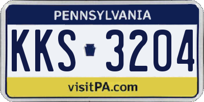 PA license plate KKS3204