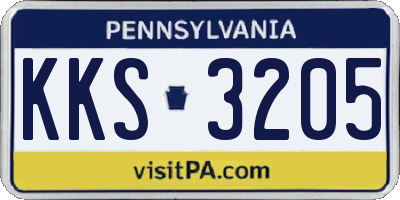 PA license plate KKS3205