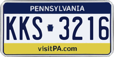 PA license plate KKS3216