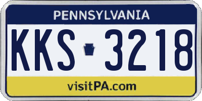 PA license plate KKS3218